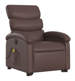 Fauteuil inclinable de massage électrique marron similicuir