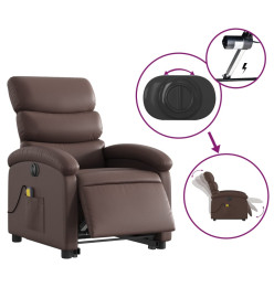 Fauteuil inclinable de massage électrique marron similicuir