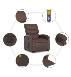 Fauteuil inclinable de massage électrique marron similicuir