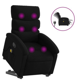 Fauteuil inclinable de massage électrique Noir Tissu