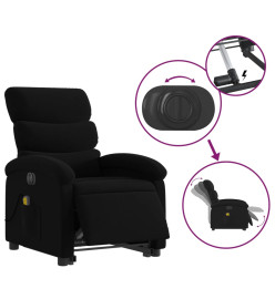 Fauteuil inclinable de massage électrique Noir Tissu