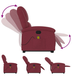 Fauteuil inclinable de massage Rouge bordeaux Tissu