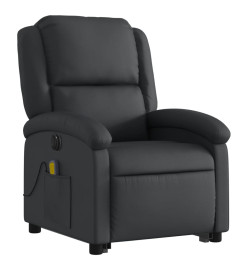 Fauteuil inclinable de massage électrique noir cuir véritable