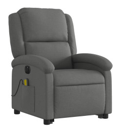 Fauteuil inclinable de massage électrique Gris foncé Tissu