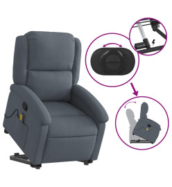 Fauteuil de massage inclinable Gris foncé Velours