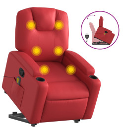 Fauteuil inclinable de massage Rouge Similicuir