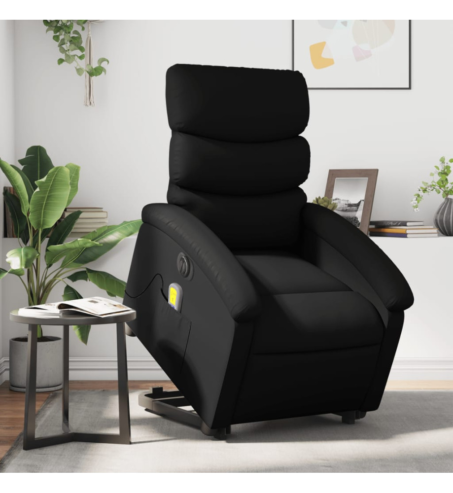 Fauteuil inclinable de massage électrique noir similicuir