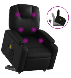 Fauteuil inclinable de massage Noir Similicuir