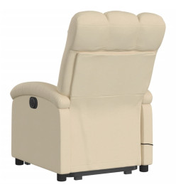 Fauteuil inclinable de massage Crème Tissu