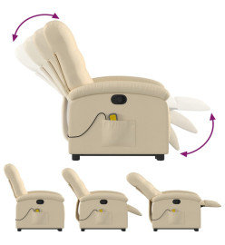 Fauteuil inclinable de massage Crème Tissu