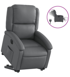 Fauteuil inclinable électrique gris similicuir