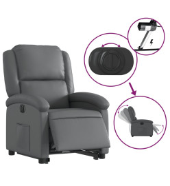 Fauteuil inclinable électrique gris similicuir