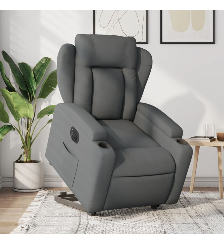 Fauteuil inclinable électrique gris foncé tissu