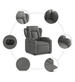 Fauteuil inclinable électrique gris foncé tissu