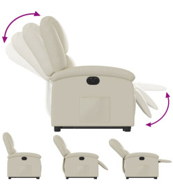 Fauteuil inclinable électrique crème similicuir