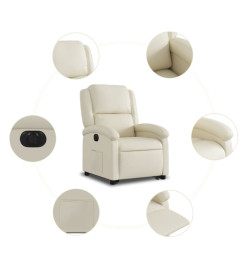 Fauteuil inclinable électrique crème similicuir