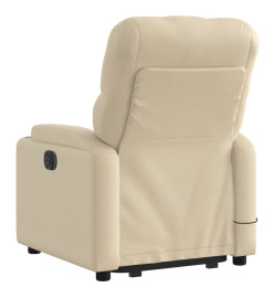 Fauteuil inclinable de massage Crème Tissu