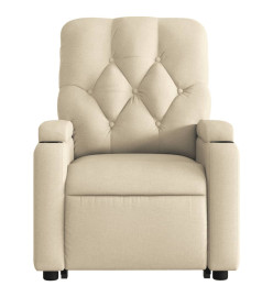 Fauteuil inclinable de massage Crème Tissu