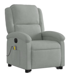 Fauteuil inclinable de massage électrique gris clair velours