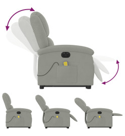 Fauteuil inclinable de massage électrique gris clair velours