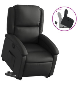 Fauteuil inclinable noir cuir véritable