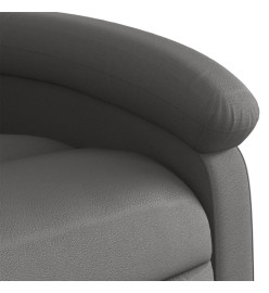 Fauteuil inclinable de massage gris cuir véritable