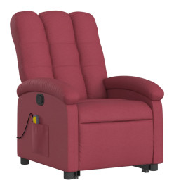 Fauteuil inclinable de massage Rouge bordeaux Tissu