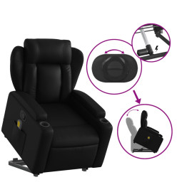 Fauteuil inclinable de massage Noir Similicuir