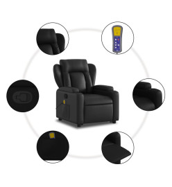 Fauteuil inclinable de massage Noir Similicuir