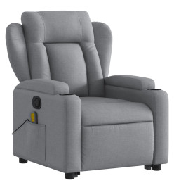 Fauteuil de massage inclinable Gris clair Tissu