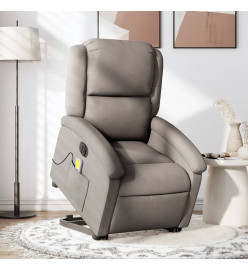 Fauteuil inclinable de massage électrique Taupe Tissu