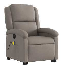 Fauteuil inclinable de massage électrique Taupe Tissu