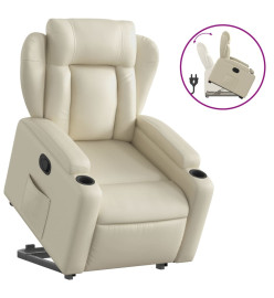 Fauteuil inclinable Crème Similicuir