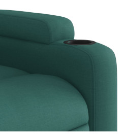 Fauteuil inclinable de massage électrique Vert foncé Tissu