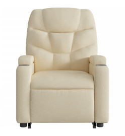 Fauteuil inclinable de massage électrique Crème Tissu