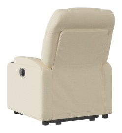 Fauteuil inclinable électrique crème tissu