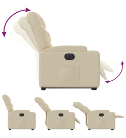 Fauteuil inclinable électrique crème tissu