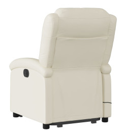 Fauteuil inclinable de massage électrique crème similicuir