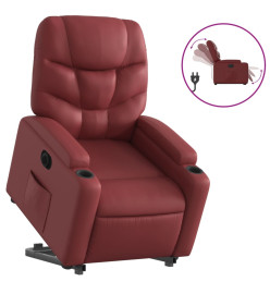 Fauteuil inclinable électrique rouge bordeaux similicuir