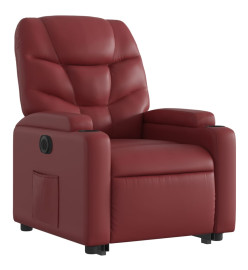 Fauteuil inclinable électrique rouge bordeaux similicuir