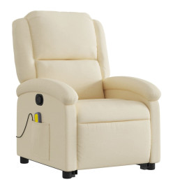 Fauteuil inclinable de massage Crème Tissu