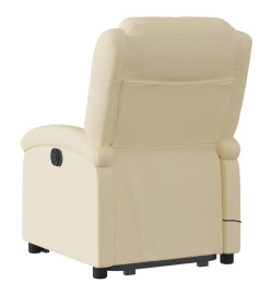 Fauteuil inclinable de massage Crème Tissu