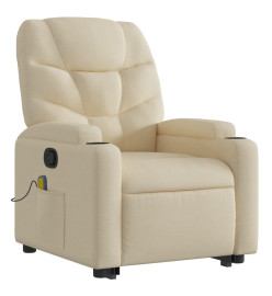 Fauteuil inclinable de massage Crème Tissu