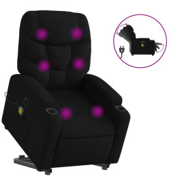 Fauteuil inclinable de massage électrique Noir Tissu