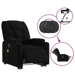 Fauteuil inclinable de massage électrique Noir Tissu