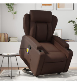 Fauteuil inclinable de massage Marron Similicuir