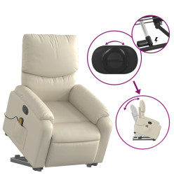 Fauteuil inclinable de massage Crème Similicuir