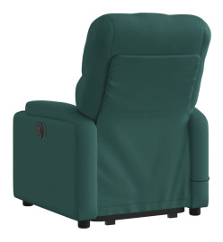 Fauteuil inclinable de massage électrique Vert foncé Tissu