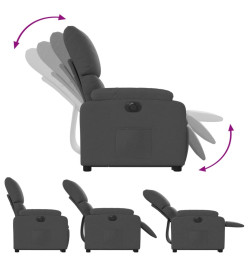 Fauteuil inclinable électrique gris foncé tissu