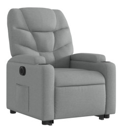 Fauteuil inclinable électrique gris clair tissu